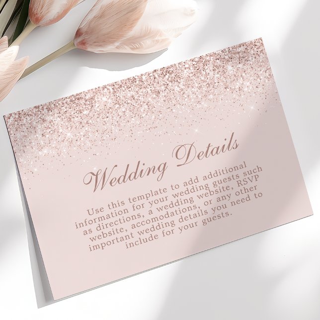Tarjeta De Recepción Información sobre los detalles del Boda rosado de  (Subido por el creador)