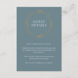 Tarjeta De Recepción Información sobre los invitados Gold Floral Garlan