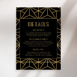 Tarjeta De Recepción Información turística de bodas Art Deco de los año