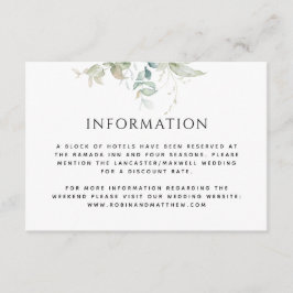 Tarjeta De Recepción Información u otro Boda elegante de la vegetación