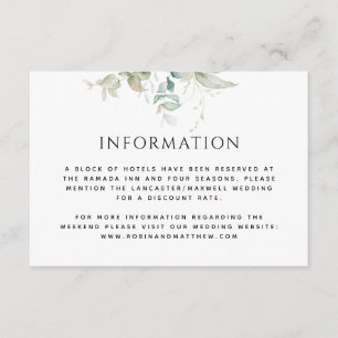 Tarjeta De Recepción Información u otro Boda elegante de la vegetación