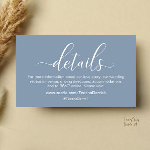 Tarjeta De Recepción Información y detalles de boda minimalista clásica
