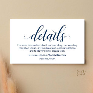 Tarjeta De Recepción Información y detalles de boda minimalista moderna