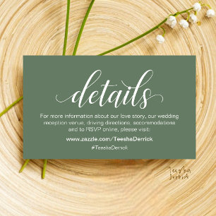 Tarjeta De Recepción Información y detalles de boda minimalista moderna