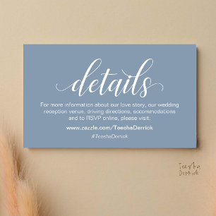 Tarjeta De Recepción Información y detalles de boda minimalista moderna