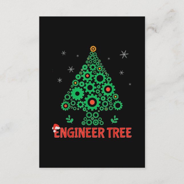 Tarjeta De Recepción Ingeniería mecánica de árbol de navidades (Anverso)