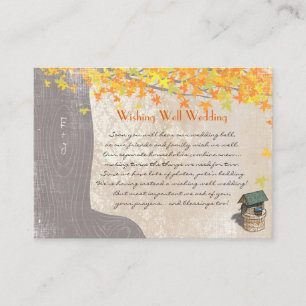 Tarjeta De Recepción Iniciales del árbol de otoño Naranja amarillo que