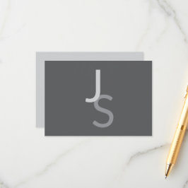 Tarjeta De Recepción Iniciales superpuestas modernas con monograma | Gr