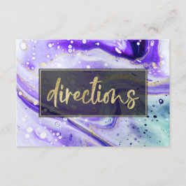 Tarjeta De Recepción Inky Splash Purple Marble and Relieve metalizado d