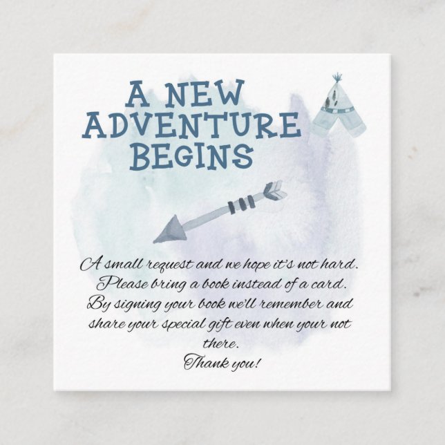 Tarjeta De Recepción Inscripción en Baby Shower de Boys Bohemis para be (Anverso)