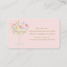 Tarjeta De Recepción Inscripción en el Registro de Petales y Ducha Brid