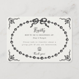 Tarjeta De Recepción Inscripción en el Registro de Regalos de Pearl Coq