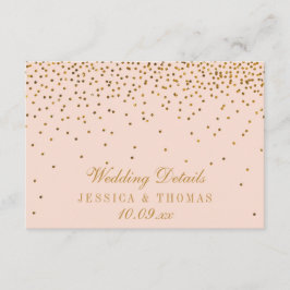 Tarjeta De Recepción Inserción de detalle de Boda de confetti rosado y 