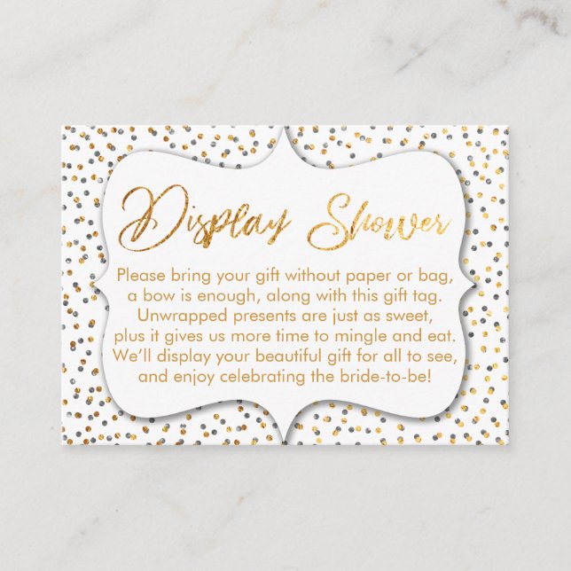 Tarjeta De Recepción Inserción de ducha de pantalla del personalizado (Anverso)