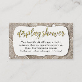 Tarjeta De Recepción Inserción de ducha de pantalla rústica para invita