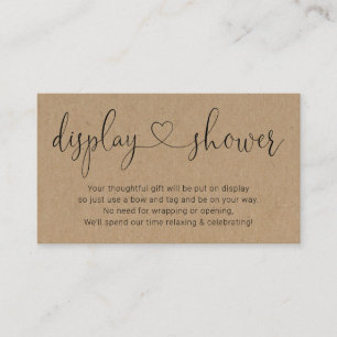 Tarjeta De Recepción Inserción de ducha para el Kraft rústico de invita