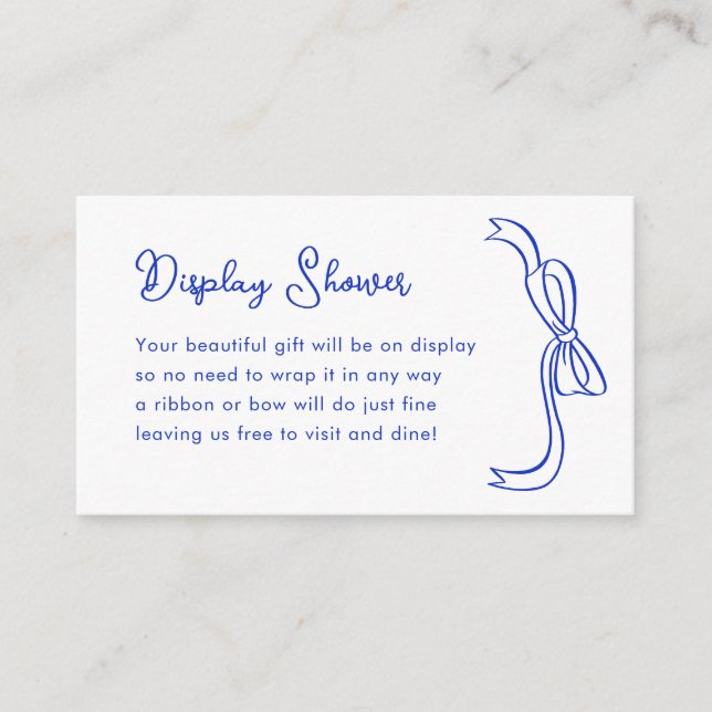 Tarjeta De Recepción Inserción de la ducha de la pantalla azul francesa (Anverso)