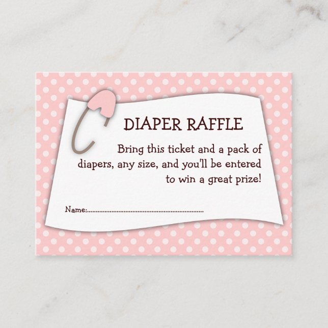 Tarjeta De Recepción Inserción de la entrada de Raffle de Baby Shower d (Anverso)