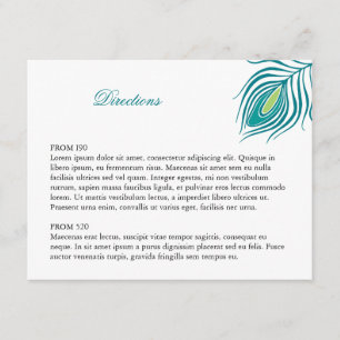 Tarjeta De Recepción Inserción de la pluma de pavo real