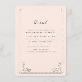 Tarjeta De Recepción Inserción de matrimonio elegante