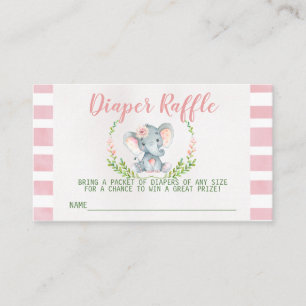 Tarjeta De Recepción Inserción de Raffle de Baby Shower de Elefante Ros