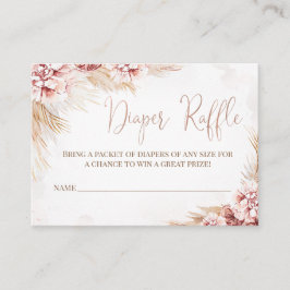 Tarjeta De Recepción Inserción de Raffle de Baby Shower Grass Pampas