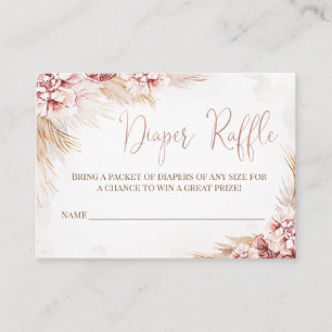Tarjeta De Recepción Inserción de Raffle de Baby Shower Grass Pampas