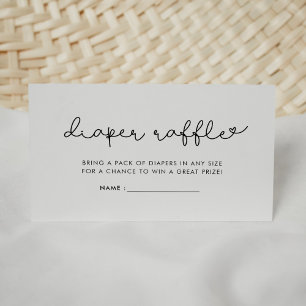 Tarjeta De Recepción Inserción de rifa de pañales para la ducha de bebé