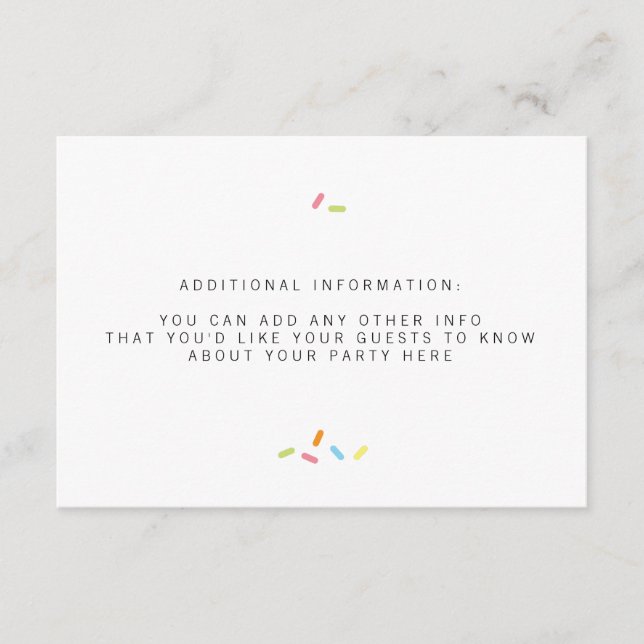 Tarjeta De Recepción Inserción de rociado de bebé dulce (Anverso)