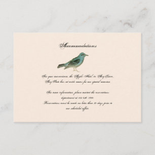 Tarjeta De Recepción Inserción de rosa rosa rosa y Boda Robin de época