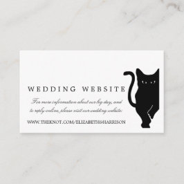 Tarjeta De Recepción Inserción de sitio web de Boda de gato negro moder