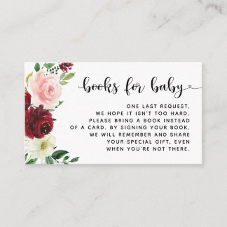 Tarjeta De Recepción Inserción de solicitud de libro floral radiante de