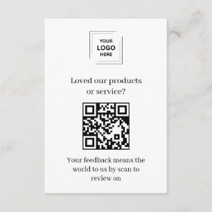Tarjeta De Recepción Inserción de solicitud de revisión de código QR de
