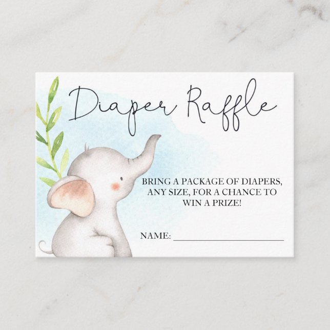 Tarjeta De Recepción Inserción de un pañal elefante Baby Shower (Anverso)