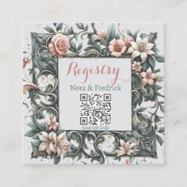 Tarjeta De Recepción Inserción de vino floral sórdida