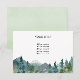Tarjeta De Recepción Inserción en blanco de acuarela del bosque de mont