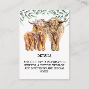 Tarjeta De Recepción Inserción gemela de detalles del eucalipto de vaca