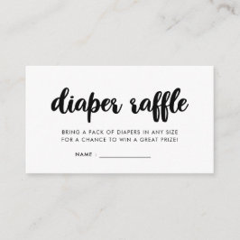 Tarjeta De Recepción Inserción moderna de rifa de pañales para la ducha