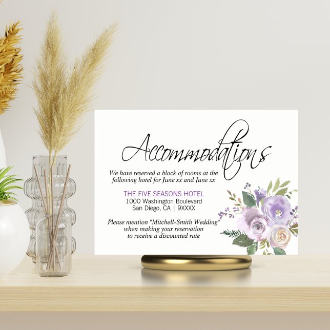 Tarjeta De Recepción Inserciones de HABITACIONES de Lavanda Floral de c (Subido por el creador)
