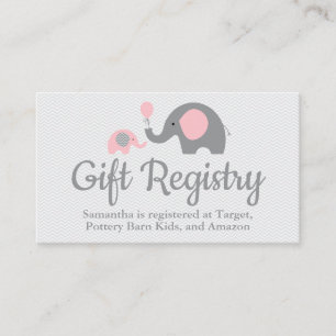 Tarjeta De Recepción Insertan un registro de elefantes de Baby Shower e