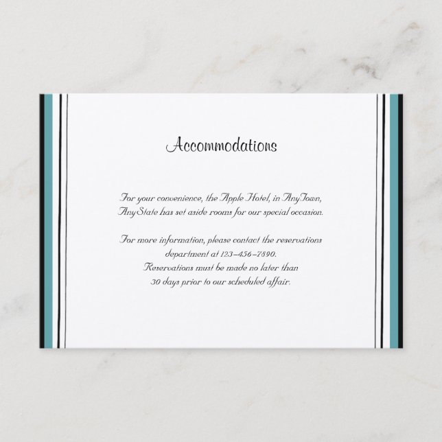 Tarjeta De Recepción Insertar Boda de acuarela floral verde azulada (Anverso)