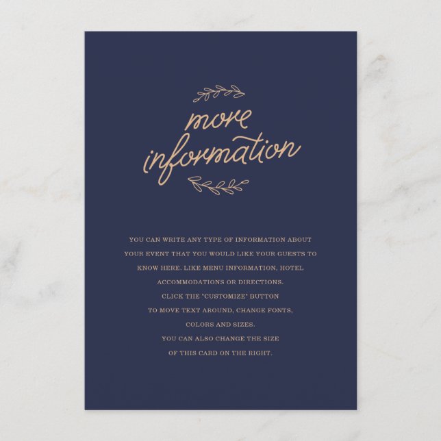 Tarjeta De Recepción Insertar Boda de flores silvestres (Anverso)