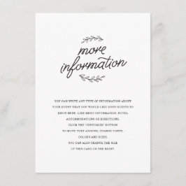 Tarjeta De Recepción Insertar Boda de flores silvestres