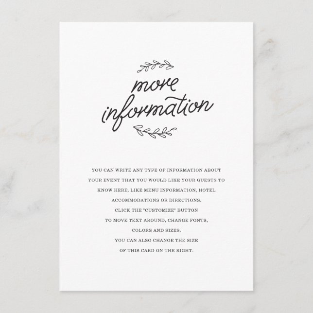 Tarjeta De Recepción Insertar Boda de flores silvestres (Anverso)