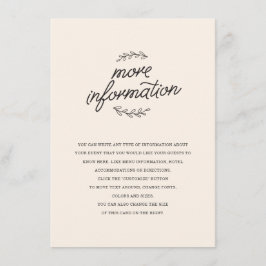 Tarjeta De Recepción Insertar Boda de flores silvestres