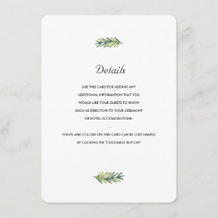Tarjeta De Recepción Insertar Boda de Kauai