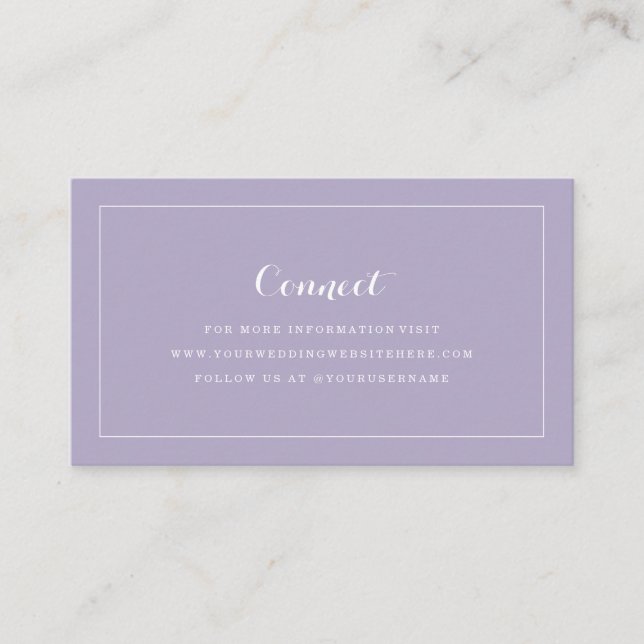 Tarjeta De Recepción Insertar Boda de lavanda (Anverso)