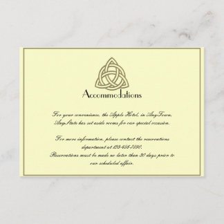 Tarjeta De Recepción Insertar Boda de nudo celta de la cosecha de oro
