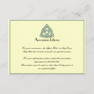 Tarjeta De Recepción Insertar Boda de nudo celta verde azulado