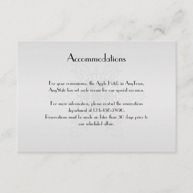 Tarjeta De Recepción Insertar Boda de Winter Wonderland (Anverso)